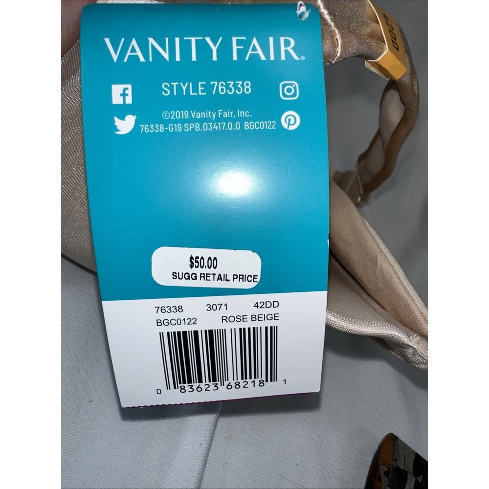 Vanity Fair Illumination Bra 42DD Style 76448 Under Wire Zoned Support Beige NWT - Picture 4 of 8